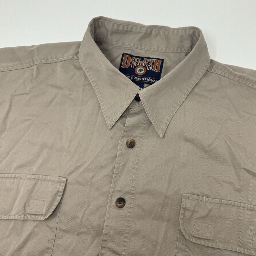Duluth Trading Shirt Men's Size 3XL Tan Button Down Heavy‎ Work Outdoor